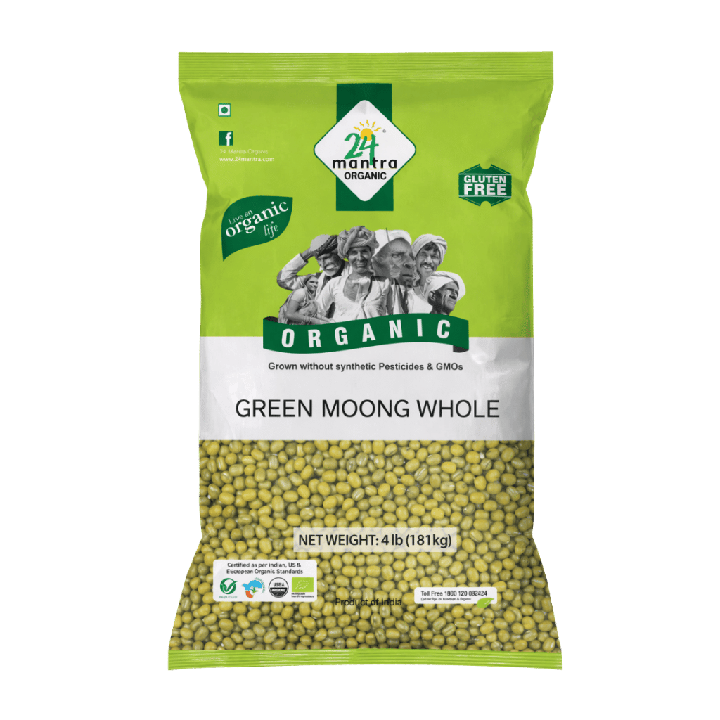 24 Mantra Organic Green Whole Moong Mung 4 lb buy online USA - 1